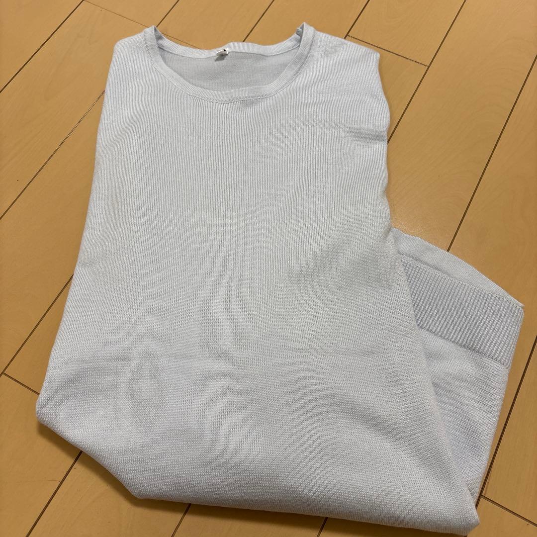 coca クルーネックニットチュニック ライトブルー — image 4