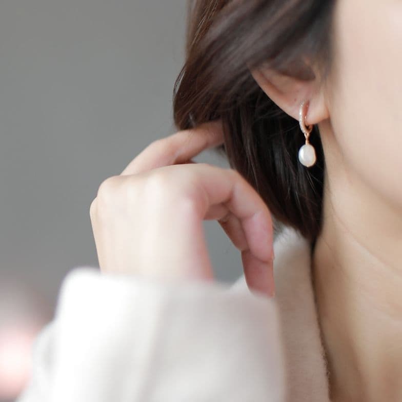 イヤリング 淡水 バロックパール 上品 真珠 新品 痛くない プレゼント 結婚式 — image 2