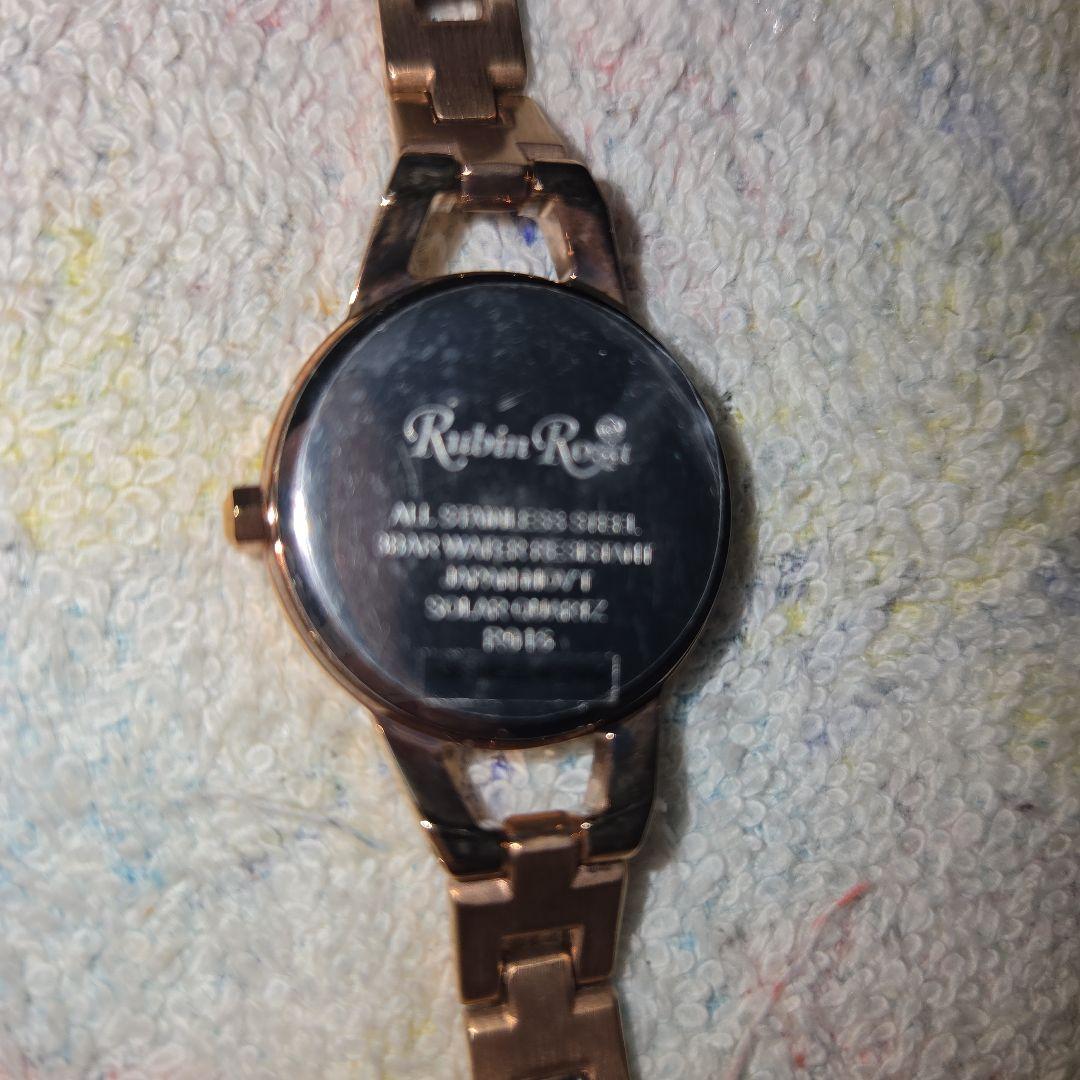 訳あり品 Rubin Rosa ソーラークォーツ腕時計 ピンクゴールド ジャンク — image 3