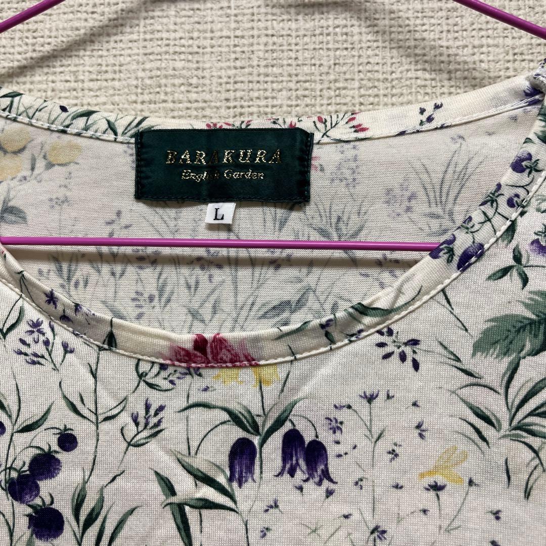 BARAKURA English Garden 五分袖　カットソー シャツ　花柄 — image 3