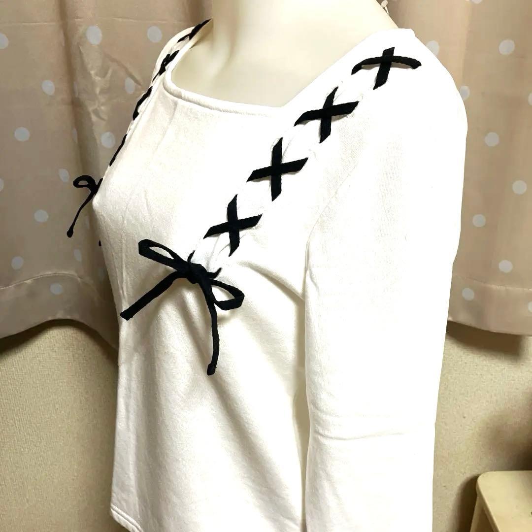 【earth♡長袖 トップス】 あみあげリボンデザイン 新品未使用❇︎匿名配送 — image 4