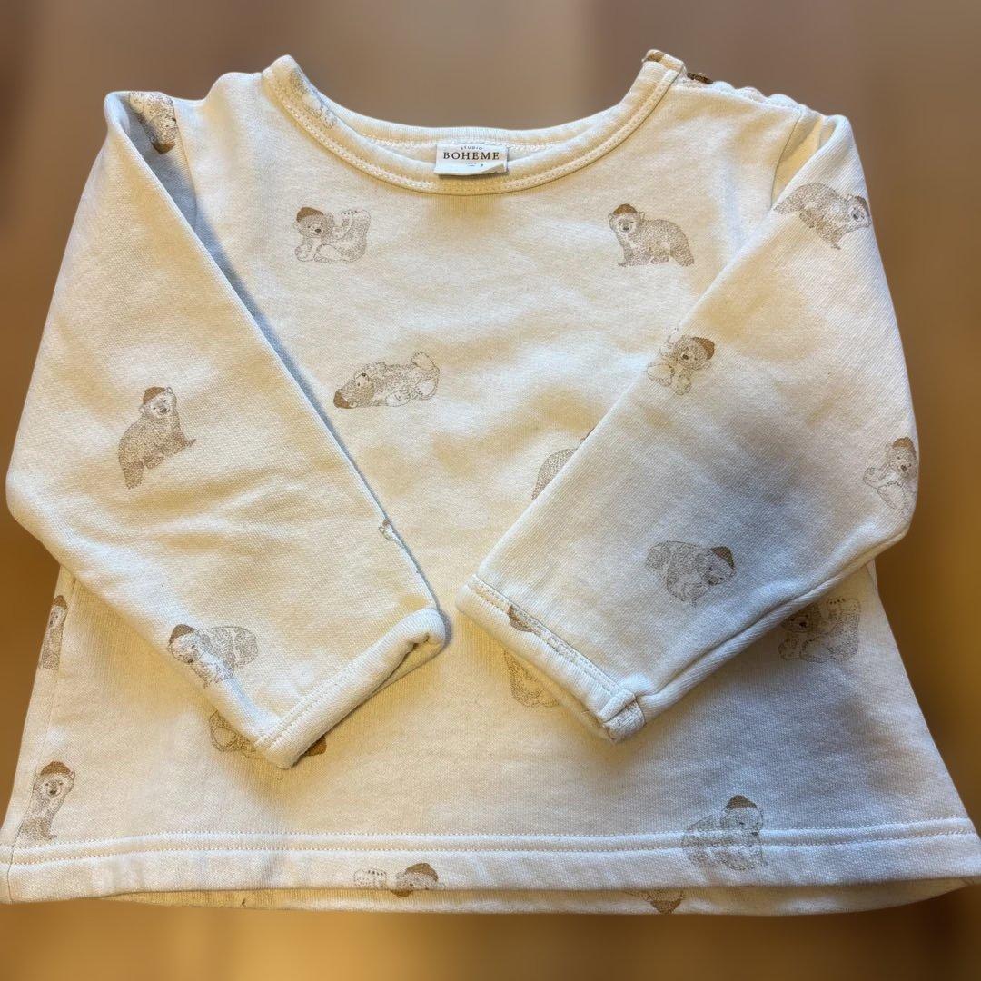 STUDIOBOHEME クマ柄 セットアップ 長袖カットソー パンツ　36M — image 2