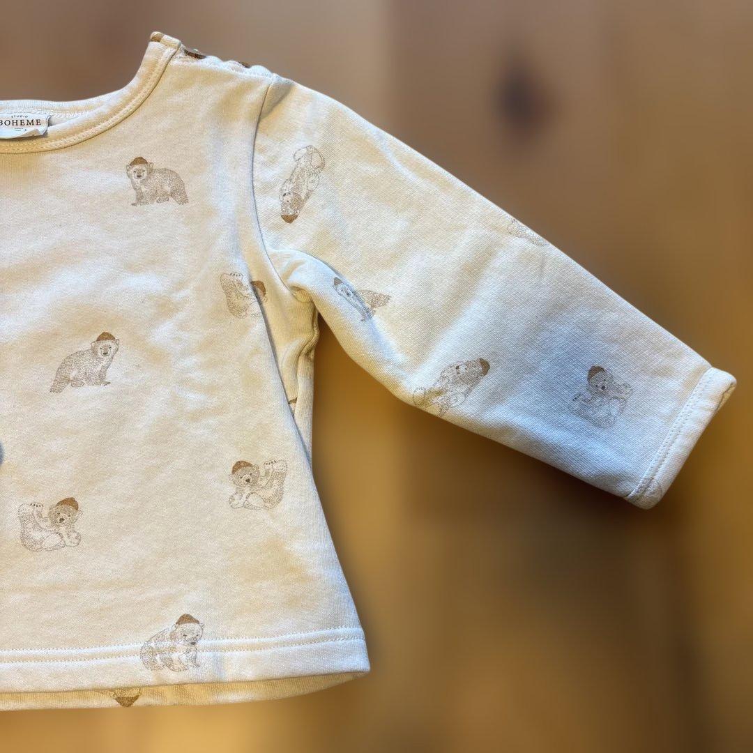 STUDIOBOHEME クマ柄 セットアップ 長袖カットソー パンツ　36M — image 4