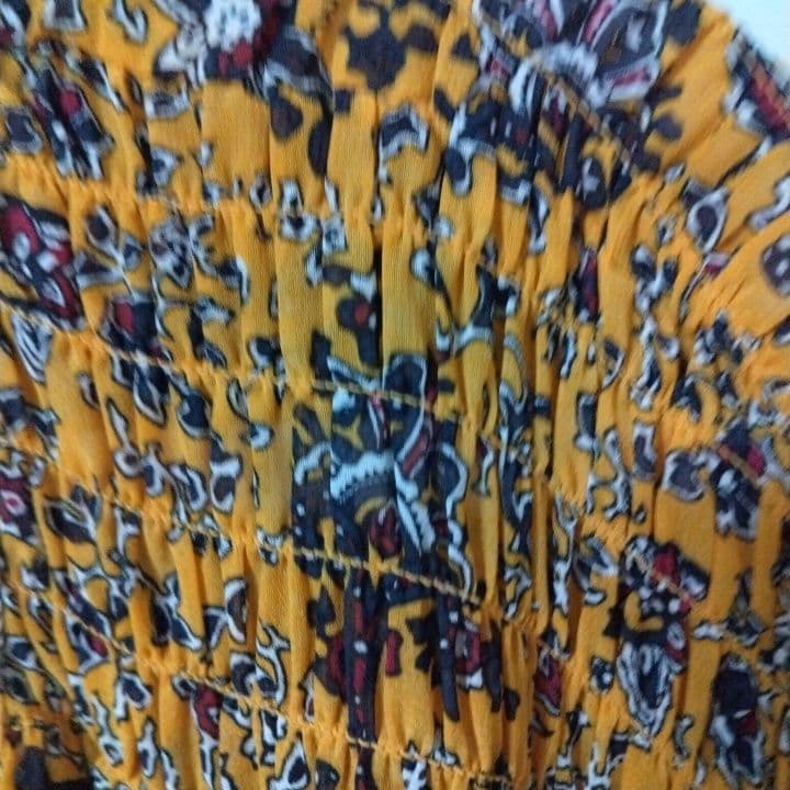 花柄 イエロー ロングワンピース — image 3