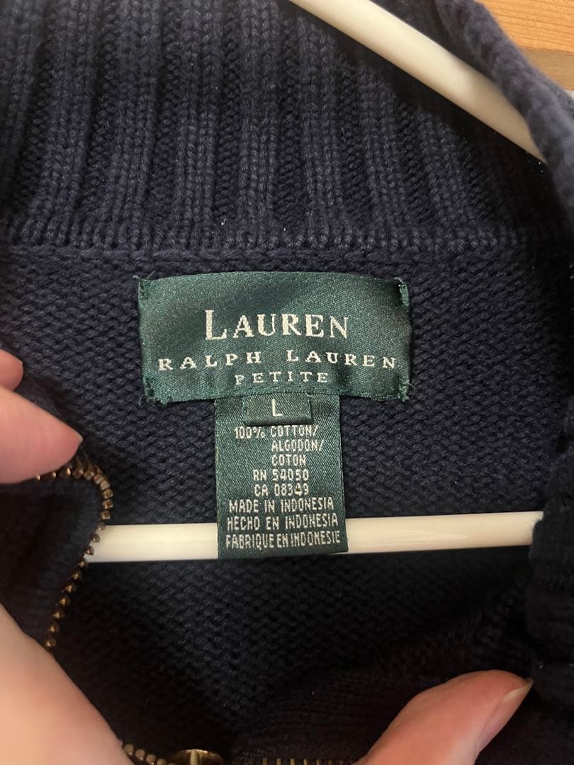 LAUREN Ralph Lauren ハーフジップ ニット ネイビー L — image 2