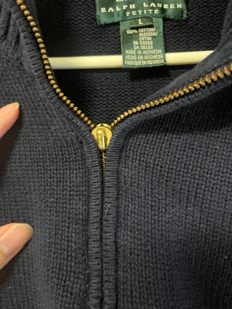 LAUREN Ralph Lauren ハーフジップ ニット ネイビー L — image 3