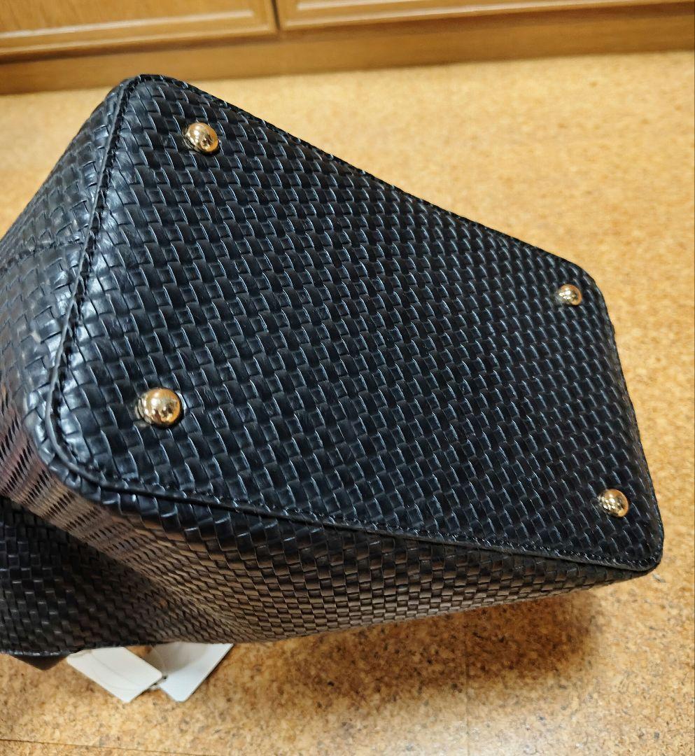 ALPHA CUBIC ハンドバッグ 編み込みデザイン 黒 新品 — image 4