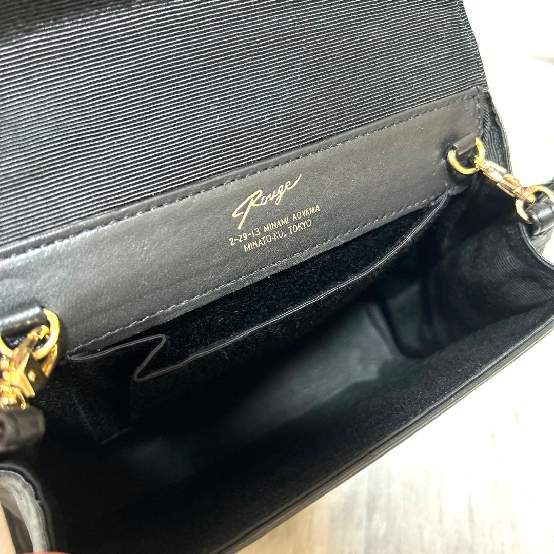 POUGEルージュ革レザーハンドショルダーバッグ2wayブラック黒フォーマル綺麗 — image 4