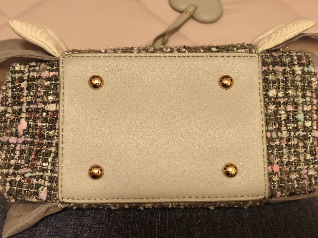 ☆極美品☆ダイアナ ツイード ハートフリル ハンドバッグ2wayグレー — image 4