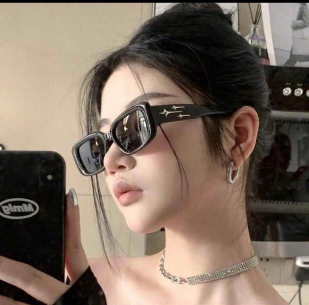 レクタングルサングラス　 キャットアイ ブラックy2k — image 3
