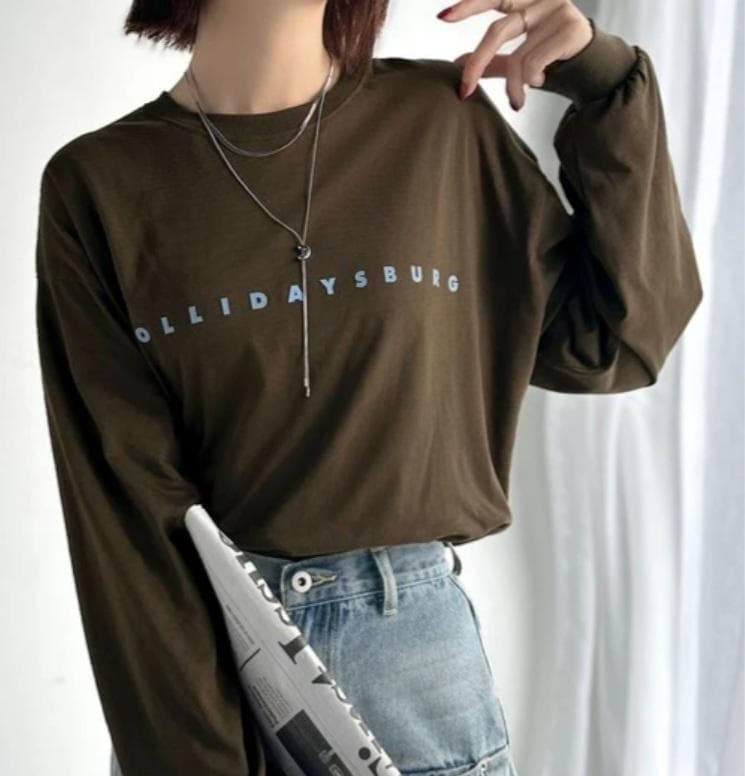 新品同様 タグ付 classical elf ゆったり 長袖 Tシャツ L 茶 — image 2