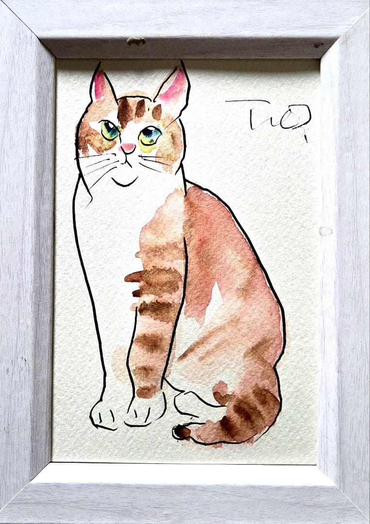 No3061ドローイング水彩画今日の猫 — image 2