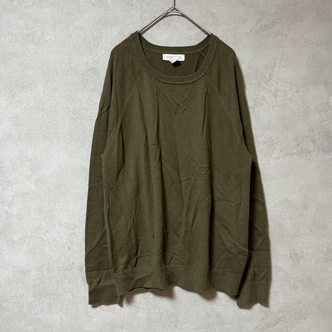 FOREVER 21　大きいサイズ　ウール　ニット　長袖　カーキ　秋冬　セーター — image 3