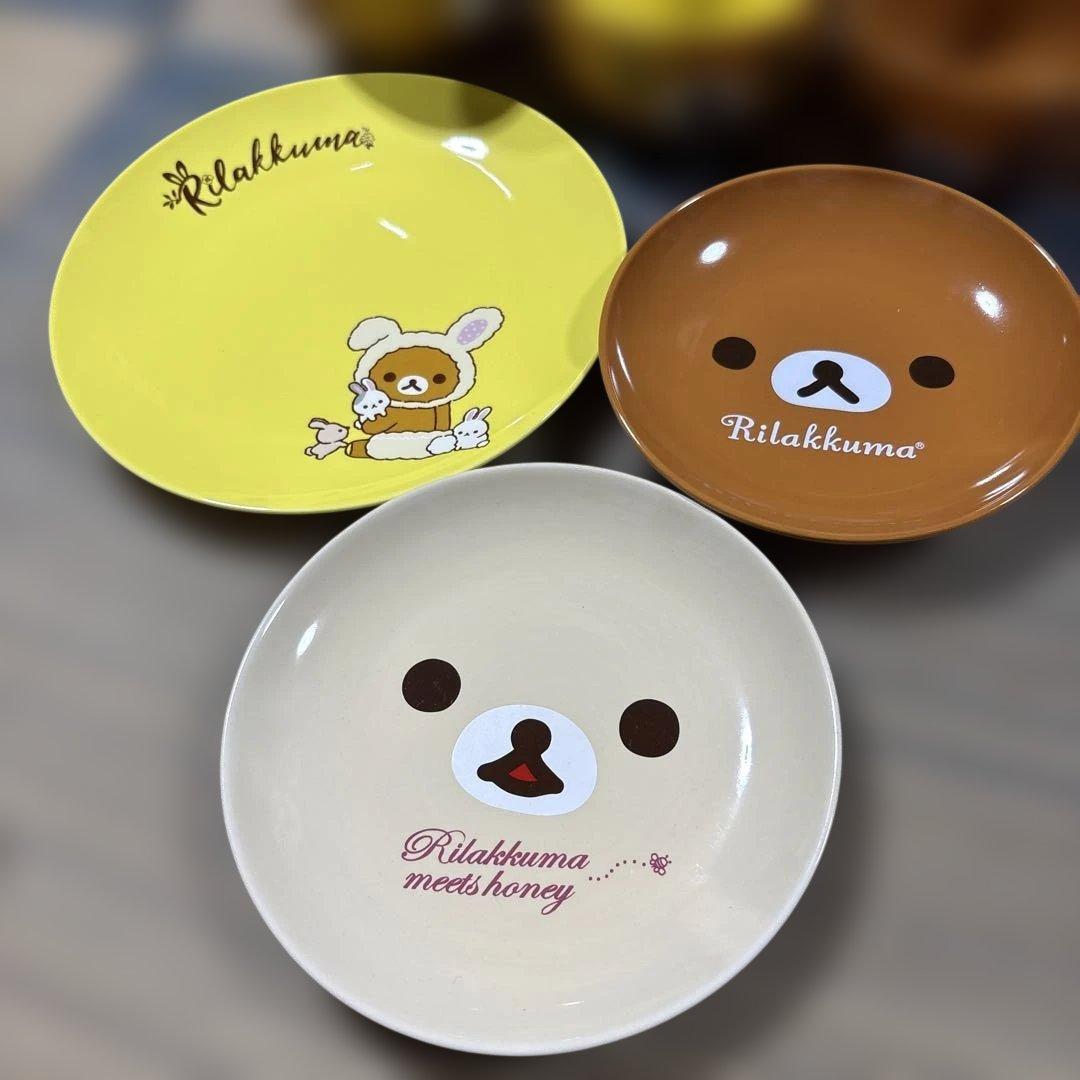 リラックマ 6点　食器セット ぬいぐるみ付き　お皿3枚　丼　スープマグ — image 2