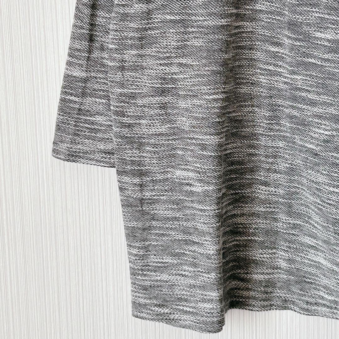 862 アズール Vネック 七分袖ニット グレー L シンプル 薄手 メンズ — image 4