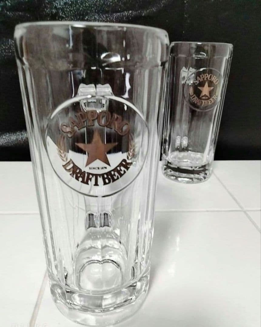 【希少価値】SAPPORO ビールジョッキ 2個セット　未使用品　レトロ — image 3