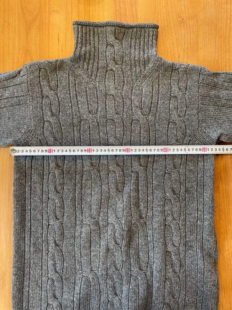 90s EMPORIO ARMANI タートルネック ケーブルニット グレー — image 4