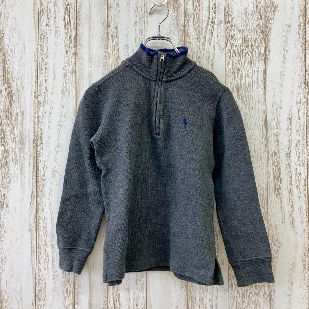 Polo Ralph Lauren　ハーフジップスウェット　刺繍ロゴ　グレー　S — image 3