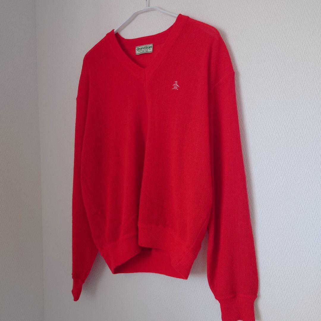 GrandSlam MUNSINGWEAR（ 薄手）長袖ニット赤　ウール混　L — image 2