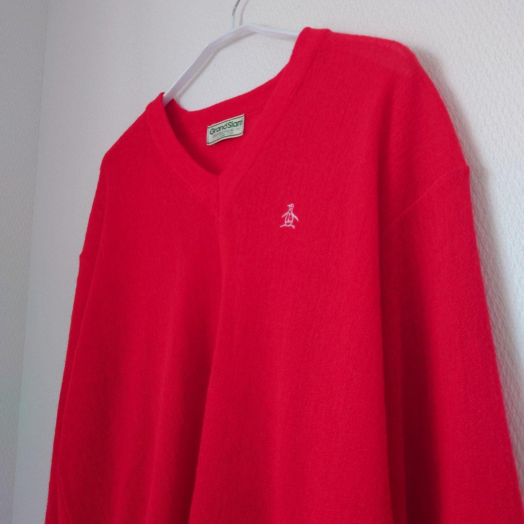 GrandSlam MUNSINGWEAR（ 薄手）長袖ニット赤　ウール混　L — image 3