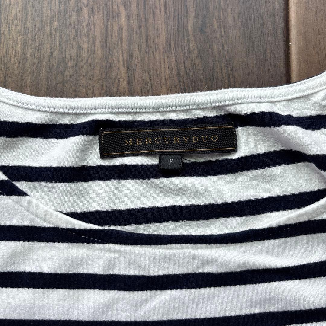 MERCURYDUO ボーダー 半袖 Tシャツ シアー袖 — image 3