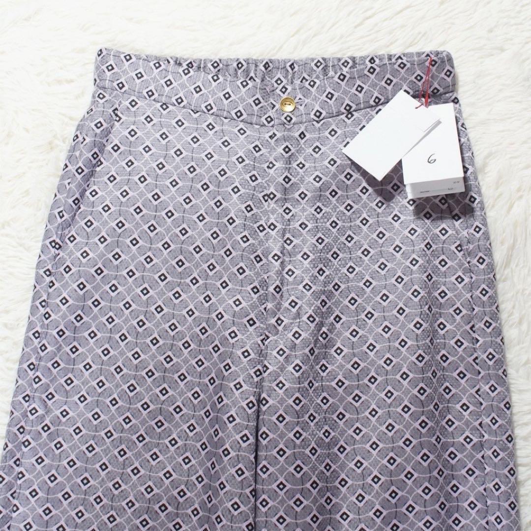 人気 未使用《6》SQUARE LINE PANTS(36)グレー ストレッチ — image 4
