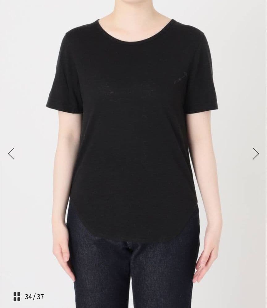 【美品】SLOBE IENA リネン混ジャージーコンパクトTEE ブラック — image 3