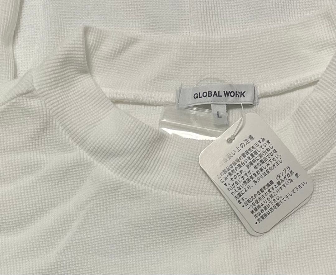 【新品未使用　GLOBAL WORK 長袖 ワッフル生地 ギンガムチェック L】 — image 2