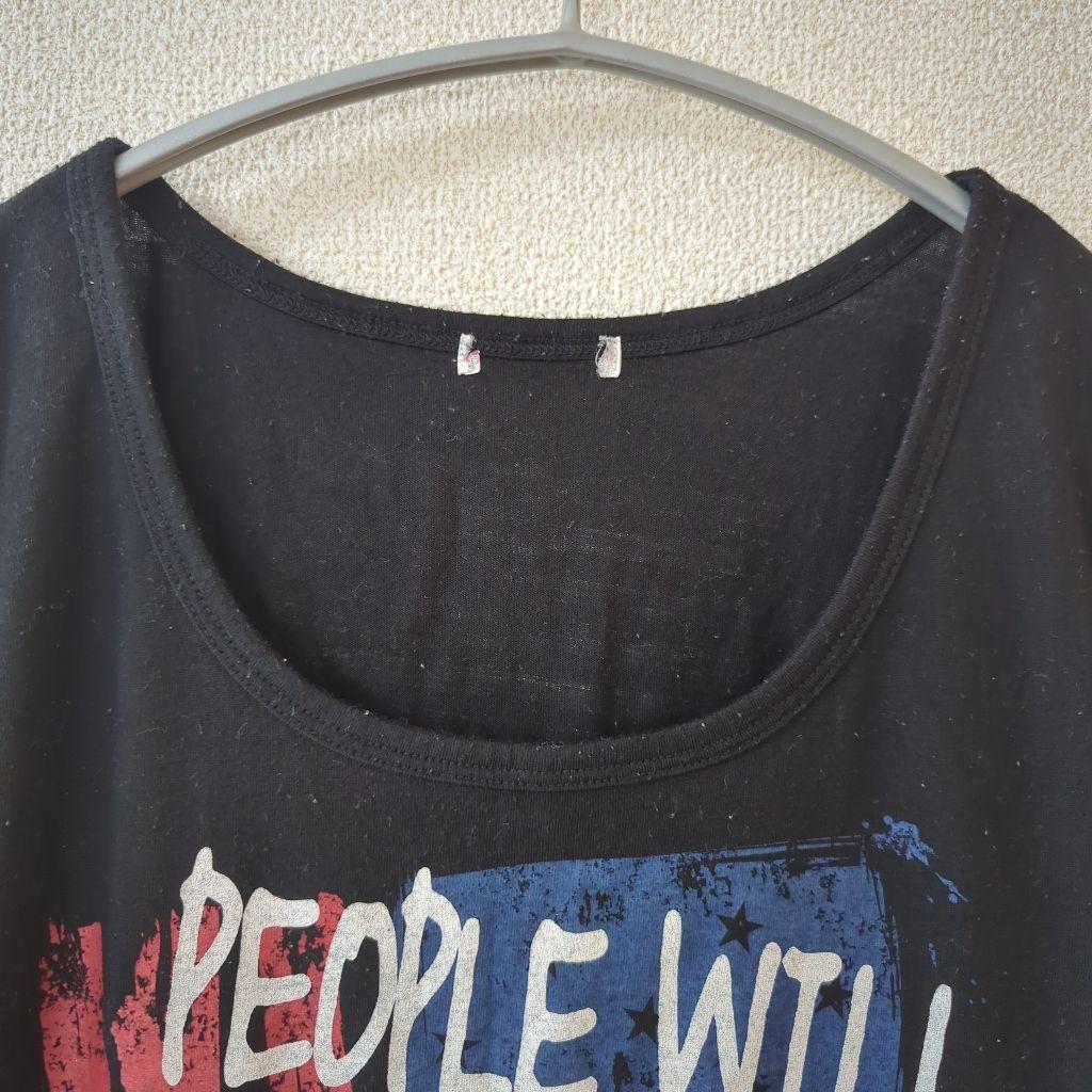 【フォロー割5%オフ❗️】ハニーズ　Tシャツ　ロンT　七分袖　前後プリント　黒 — image 3