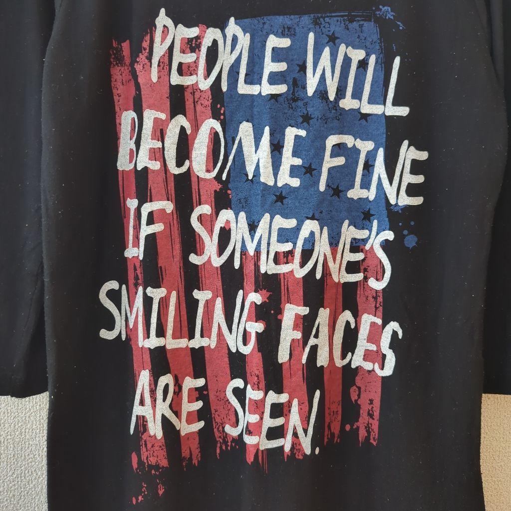 【フォロー割5%オフ❗️】ハニーズ　Tシャツ　ロンT　七分袖　前後プリント　黒 — image 4