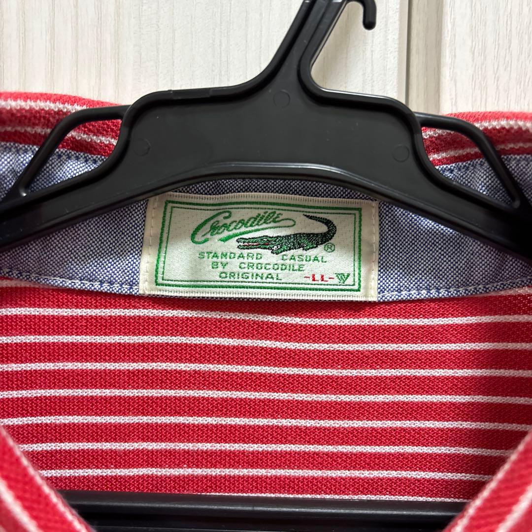 Crocodile ポロシャツ レッド ボーダー LL — image 2