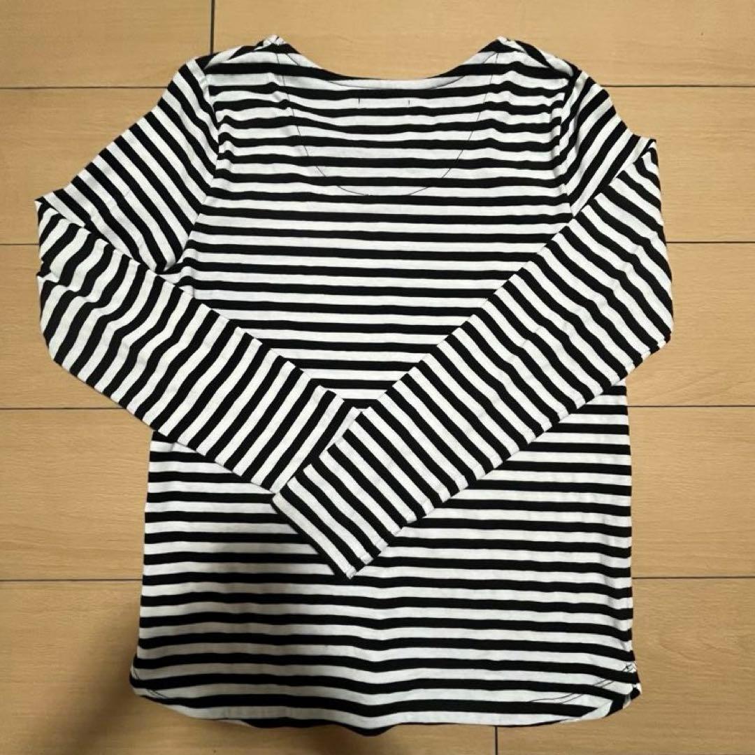 Navy 長袖 ボーダーカットソー Lサイズ — image 2