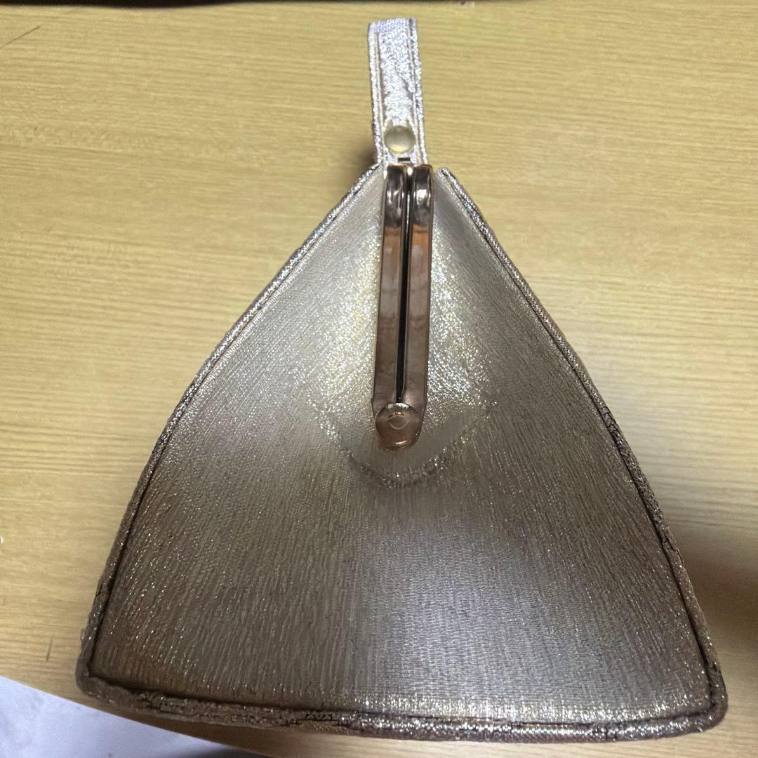 【美品】和装用バッグ パーティーバッグ がま口 ゴールド 結婚式 着物 — image 3