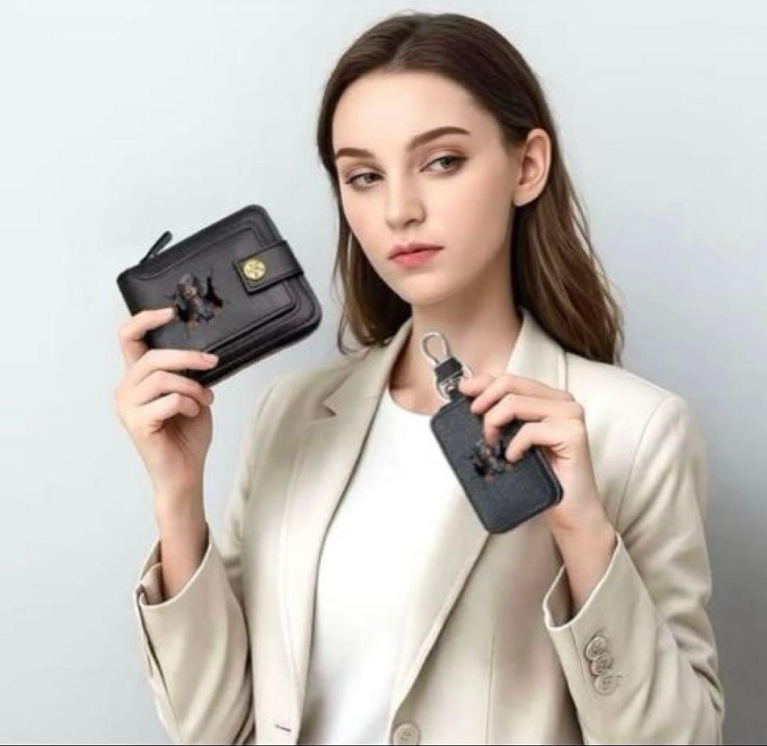☆新品・訳あり　ダックスフント財布&キーケース　2点セット　ブラックカラー☆ — image 4
