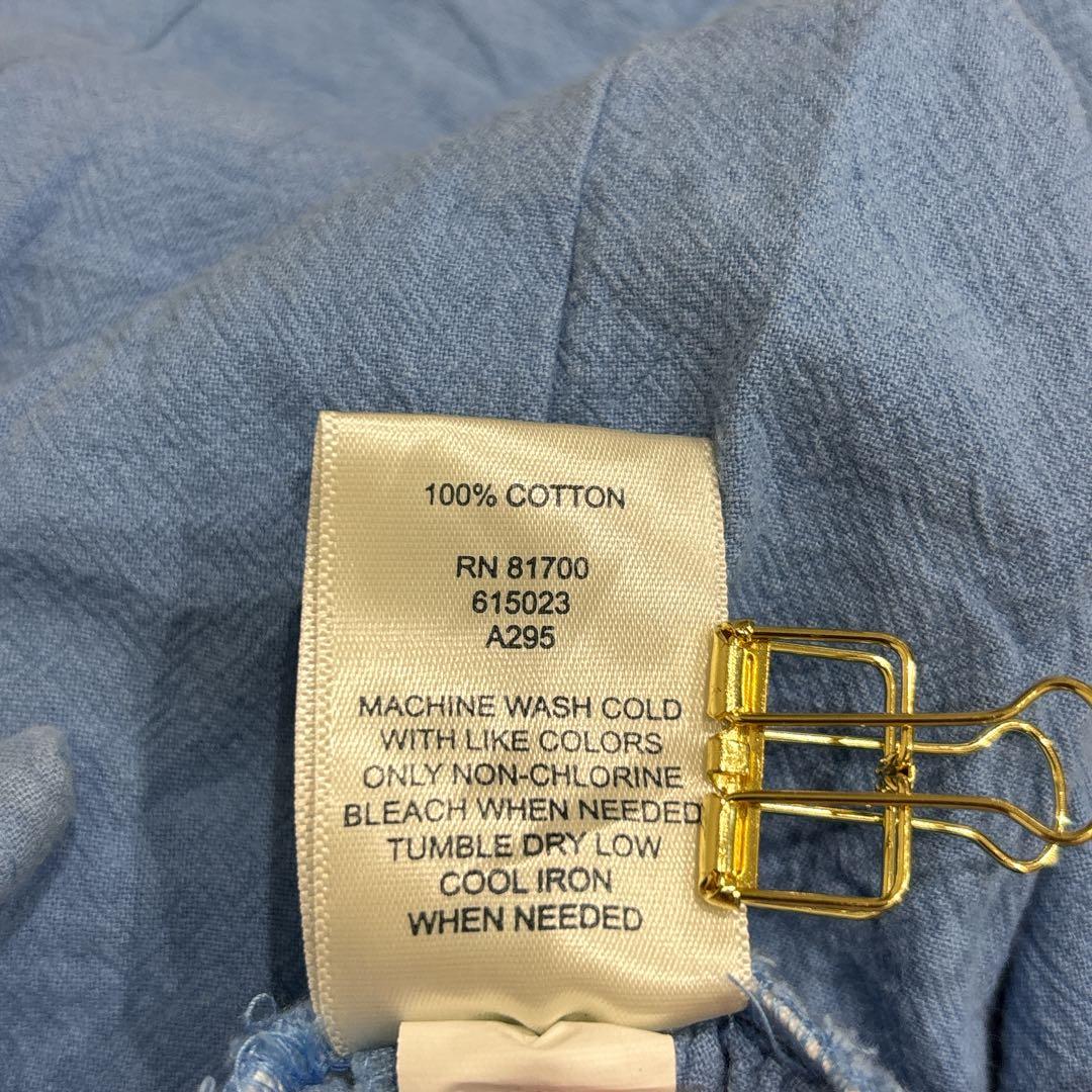 インポート ストレートパンツ コットン M 水色 綿 お出かけ リラクシー — image 3