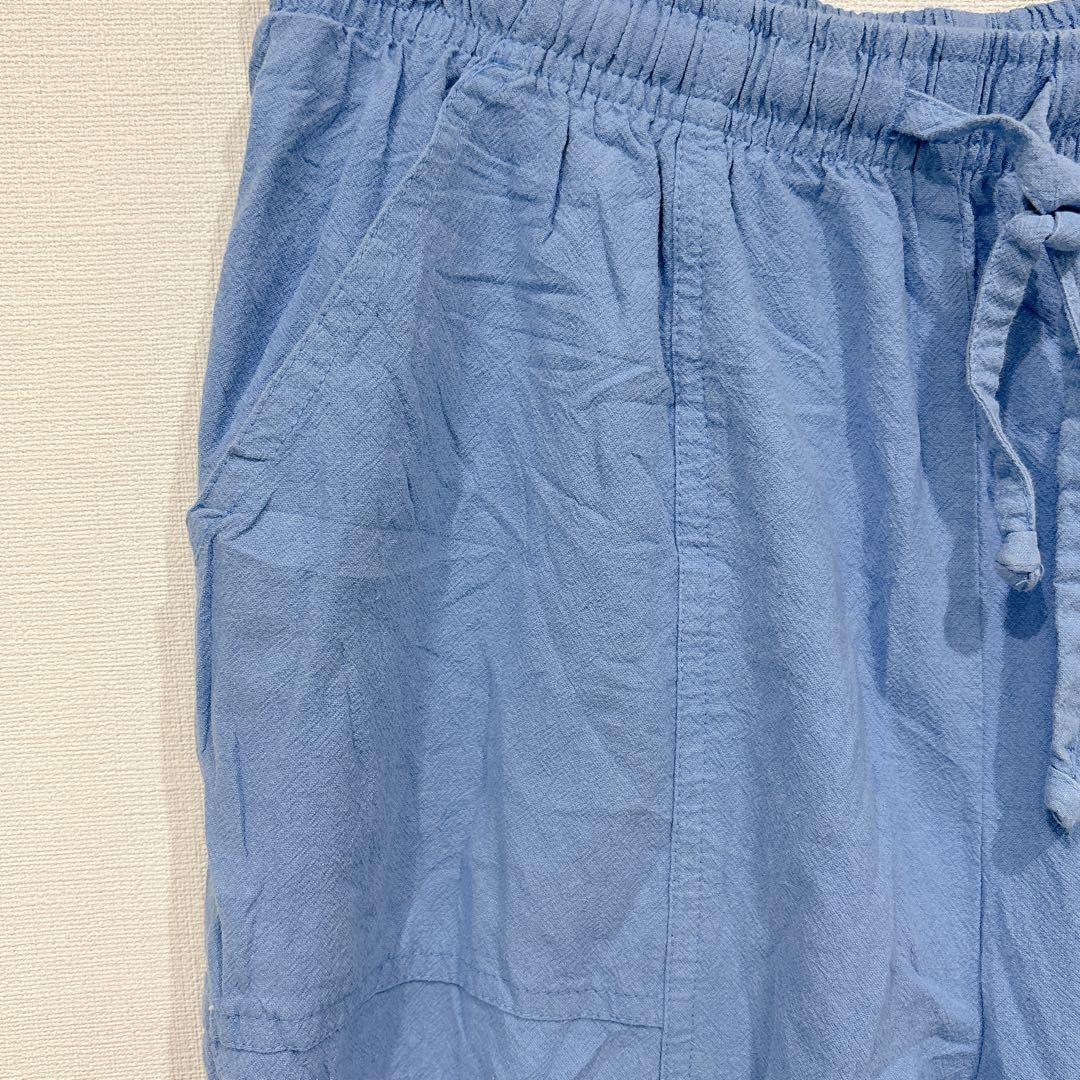 インポート ストレートパンツ コットン M 水色 綿 お出かけ リラクシー — image 5