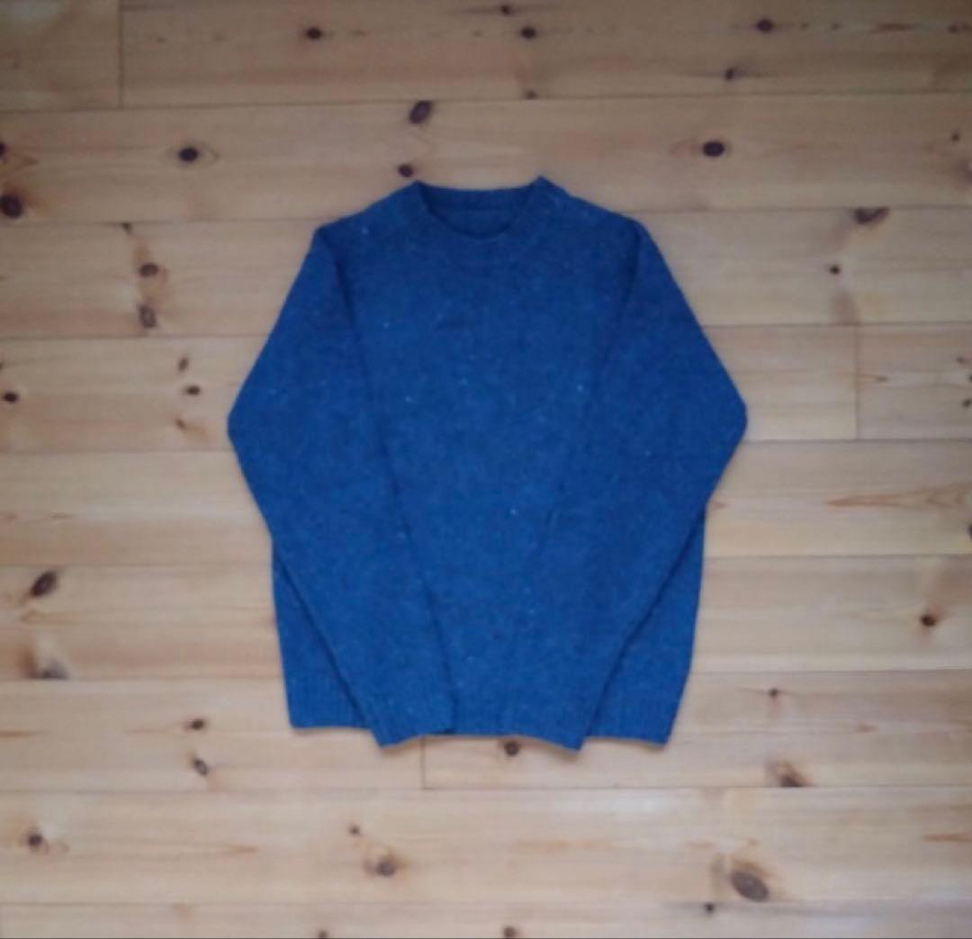【無印良品】クルーネックセーター／ブルー／ウール混／L — image 2