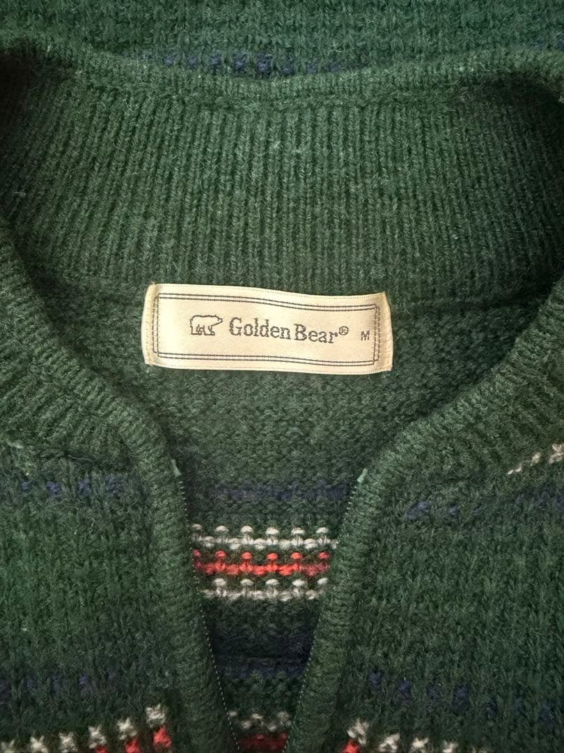 Golden Bear ハーフジップ ニット セーター グリーン M — image 2