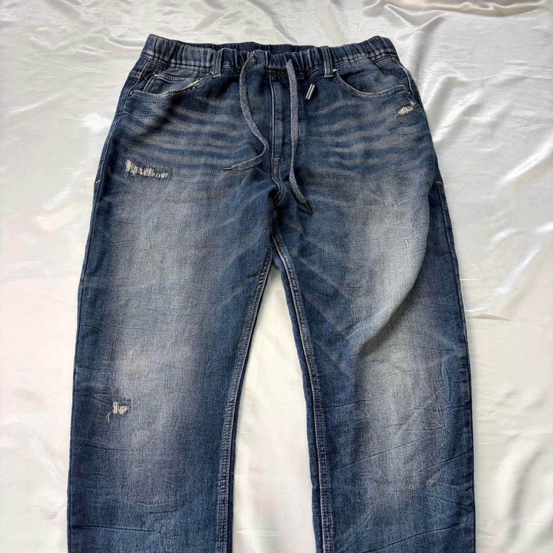 オブレクト　ダメージ加工 デニム イージーパンツ　① L — image 4