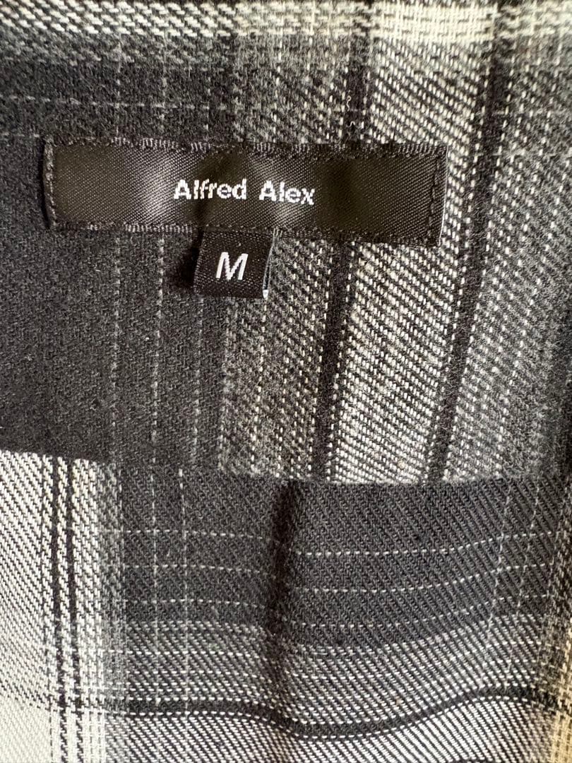 【Alfred Alex】グラデーション チェック フードシャツ — image 3