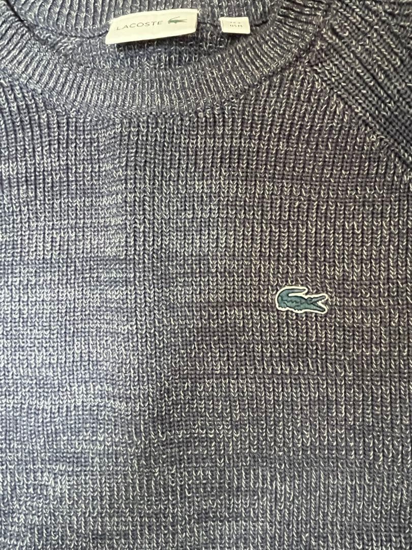 LACOSTE ネイビー ニットセーター M — image 4