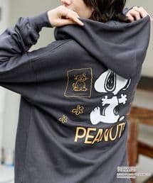 希少タグ付【PEANUTS】別注ピーナッツ刺繍ジップパーカー　グレー　スヌーピー — image 4