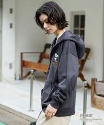 希少タグ付【PEANUTS】別注ピーナッツ刺繍ジップパーカー　グレー　スヌーピー — image 5
