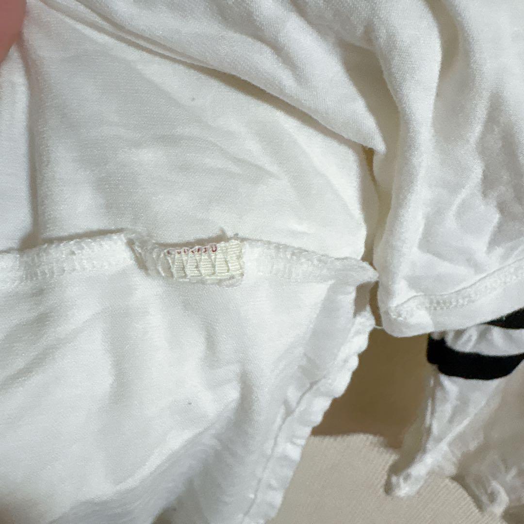 アリゾナジーンズ カットソー ボートネック 七分袖 ボーダー XL 白黒 綿 — image 3