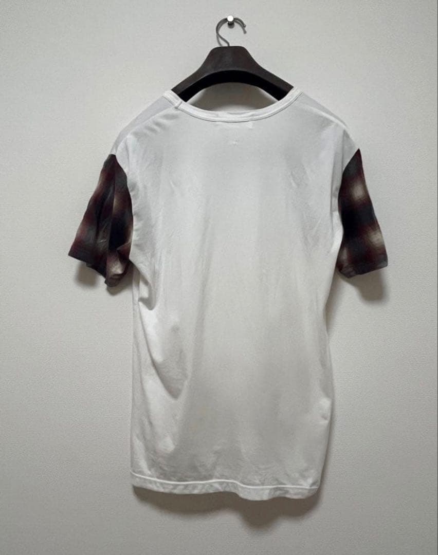 ALOYE Tシャツ チェック柄袖 ポケット付き　M — image 2