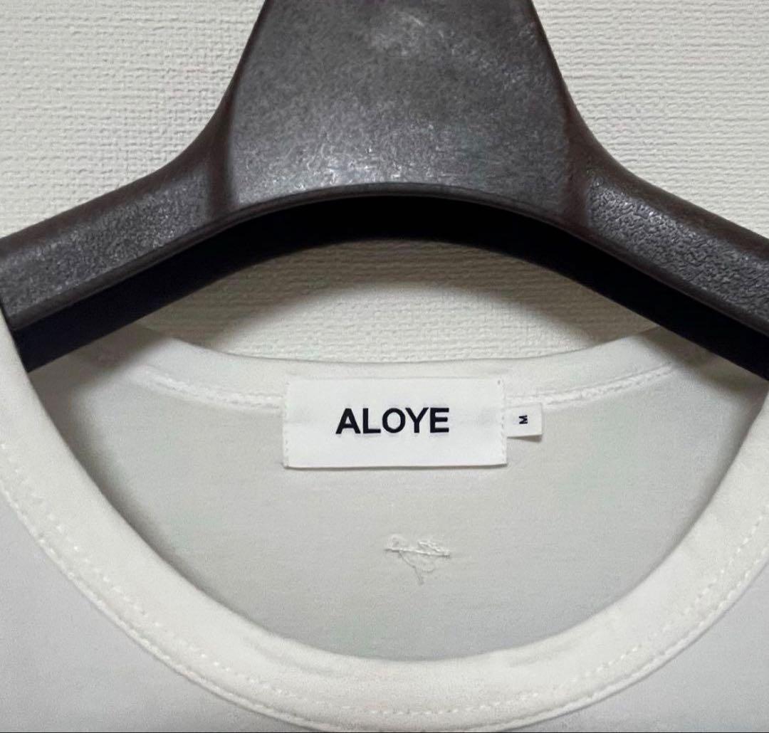 ALOYE Tシャツ チェック柄袖 ポケット付き　M — image 3