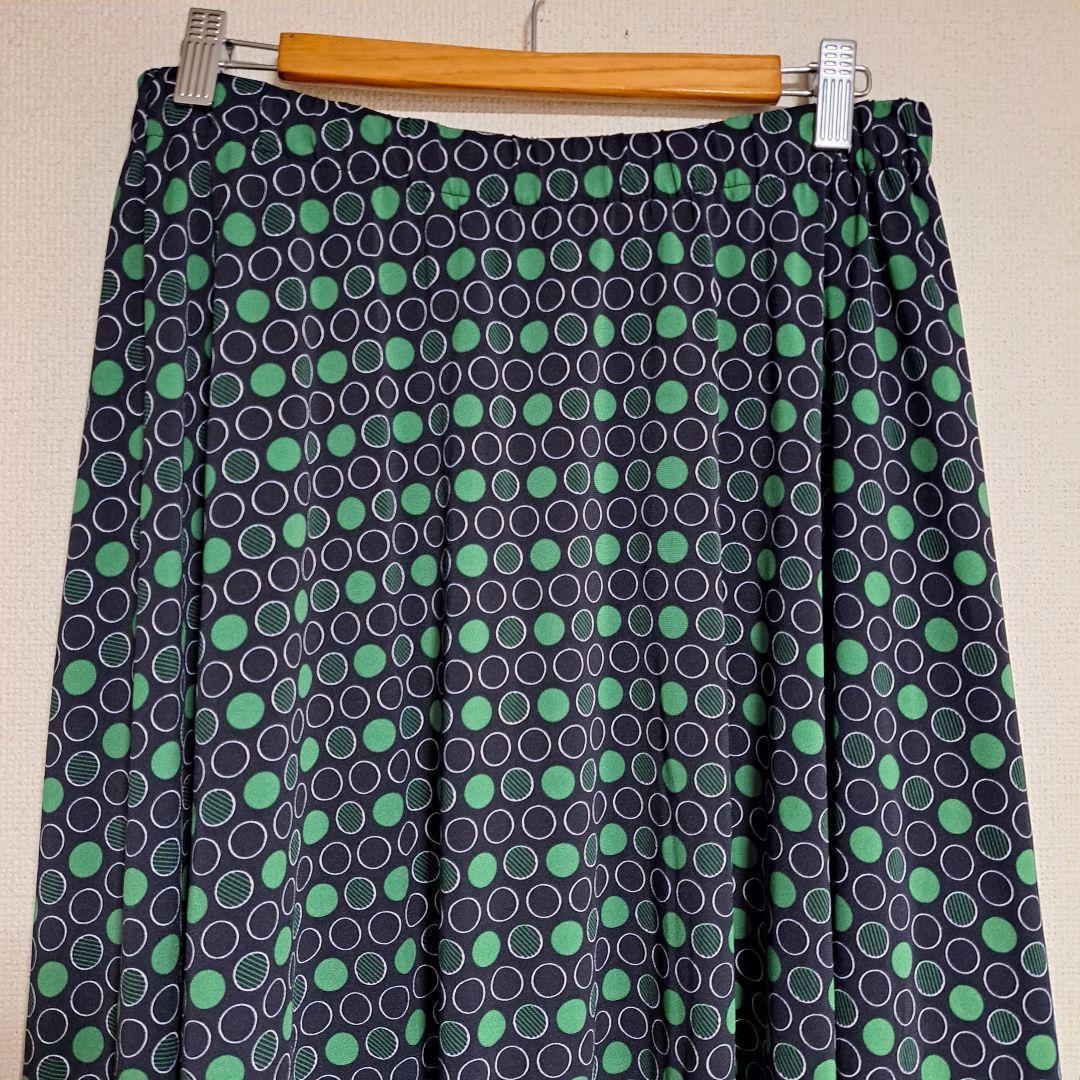 TALBOTS タルボット ドット柄 フレアスカート Mサイズ ウエストゴム — image 3