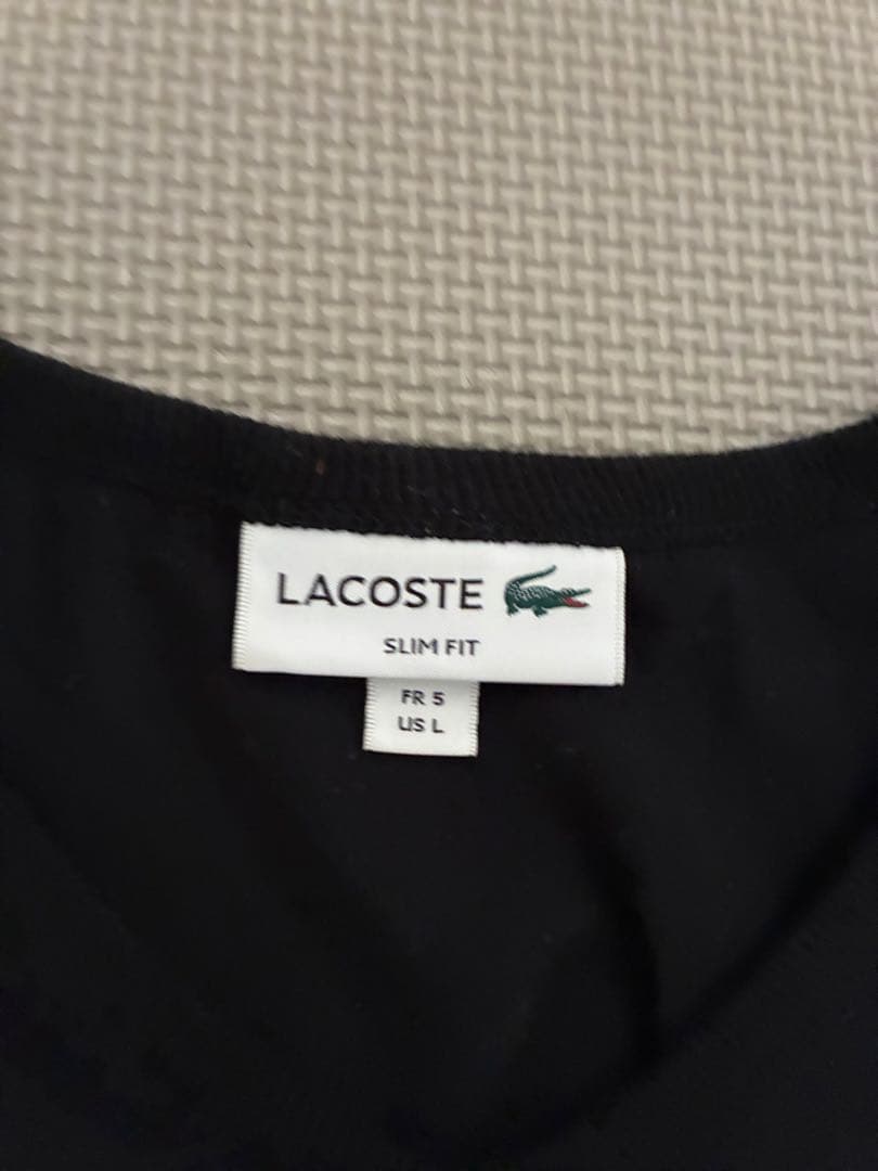 LACOSTE Vネック Tシャツ ブラック FR 5 US L — image 2