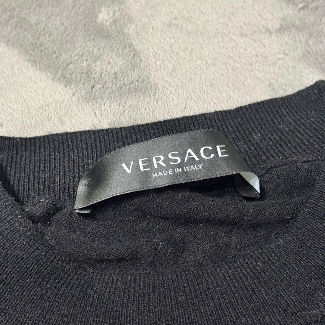 Versace メドゥーサ刺繍 ニット ウールブレンドセーター ロゴ 黒 — image 3