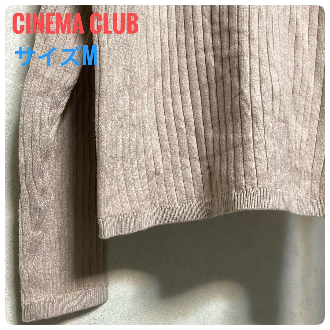 美品✨CINEMACLUB リブニット ベージュ M 上品 清楚 Vネック 長袖 — image 4
